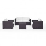 Biscayne 5Pc Outdoor Wicker Conversation Set White