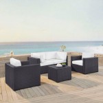 Biscayne 5Pc Outdoor Wicker Conversation Set White