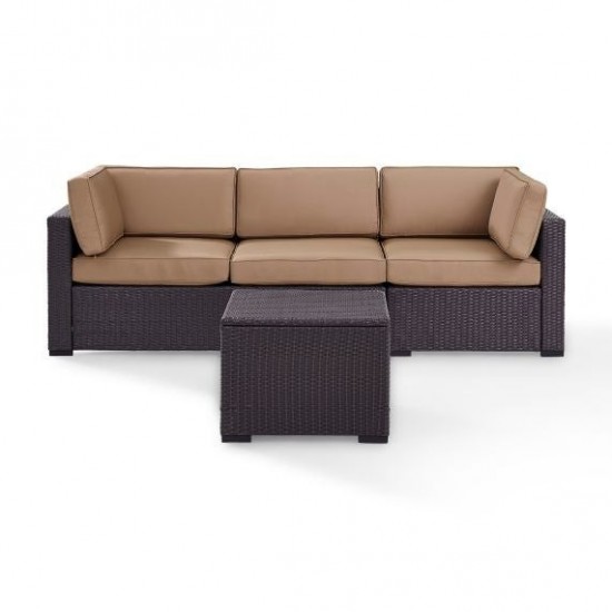 Biscayne 3Pc Outdoor Wicker Sofa Set Mocha