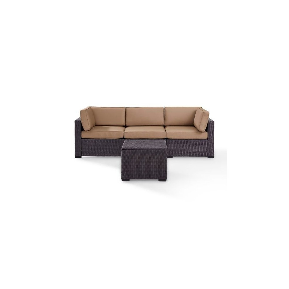 Biscayne 3Pc Outdoor Wicker Sofa Set Mocha