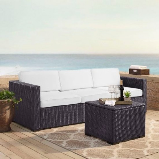 Biscayne 3Pc Outdoor Wicker Sofa Set White