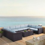 Biscayne 7Pc Outdoor Wicker Sectional Set Mist, KO70112BR-MI