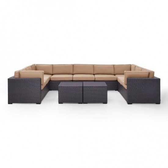 Biscayne 7Pc Outdoor Wicker Sectional Set Mocha, KO70112BR-MO