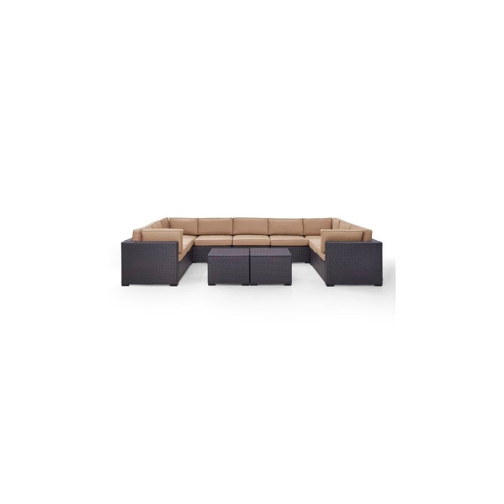 Biscayne 7Pc Outdoor Wicker Sectional Set Mocha, KO70112BR-MO