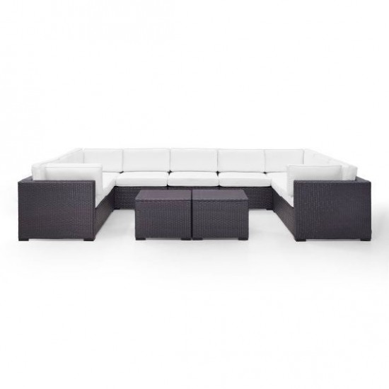 Biscayne 7Pc Outdoor Wicker Sectional Set White, KO70112BR-WH