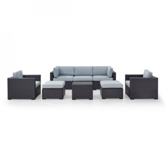 Biscayne 7Pc Outdoor Wicker Sectional Set Mist, KO70113BR-MI