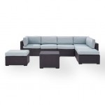 Biscayne 6Pc Outdoor Wicker Sectional Set Mist, KO70114BR-MI