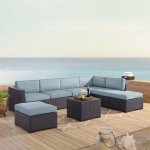 Biscayne 6Pc Outdoor Wicker Sectional Set Mist, KO70114BR-MI