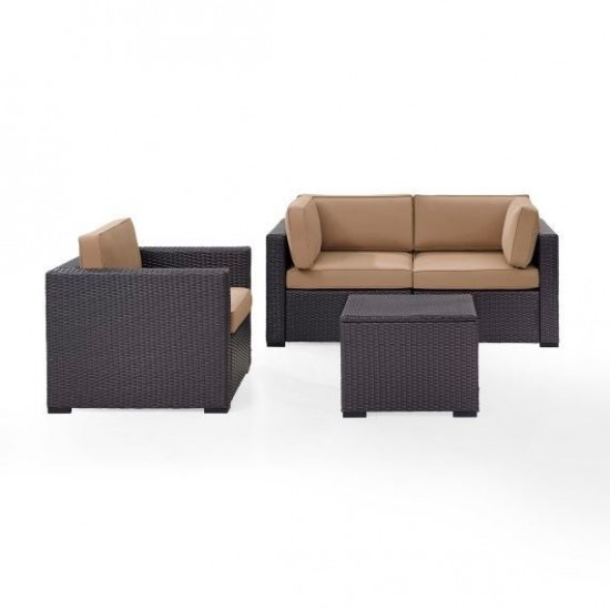 Biscayne 4Pc Outdoor Wicker Conversation Set Mocha