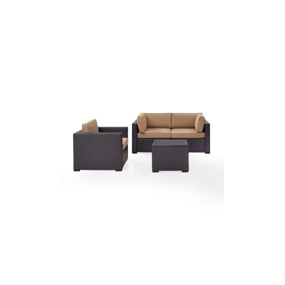Biscayne 4Pc Outdoor Wicker Conversation Set Mocha Biscayne 4Pc Outdoor Wicker Conversation Set Mocha
