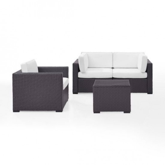 Biscayne 4Pc Outdoor Wicker Conversation Set White