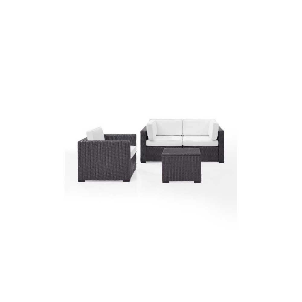 Biscayne 4Pc Outdoor Wicker Conversation Set White