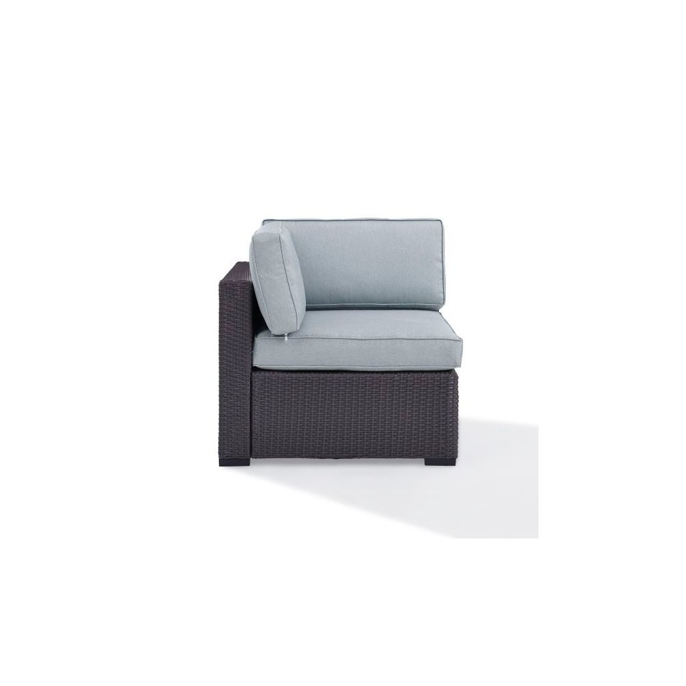 Biscayne Outdoor Wicker Corner Chair Mist/Brown Biscayne Outdoor Wicker Corner Chair Mist/Brown