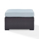 Biscayne Outdoor Wicker Ottoman Mist/Brown