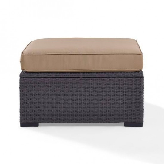 Biscayne Outdoor Wicker Ottoman Mocha/Brown