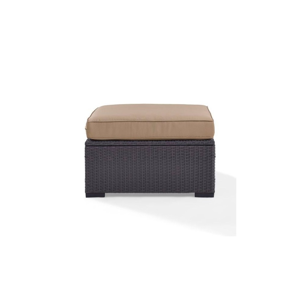 Biscayne Outdoor Wicker Ottoman Mocha/Brown