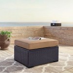 Biscayne Outdoor Wicker Ottoman Mocha/Brown