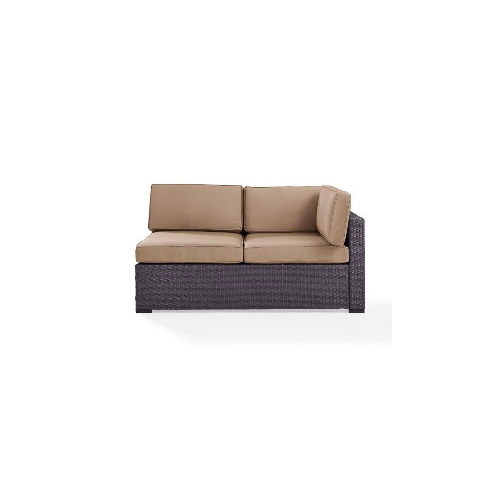 Biscayne Outdoor Wicker Sectional Loveseat Mocha/Brown