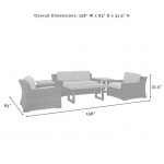 Beaufort 6Pc Outdoor Wicker Conversation Set Mist