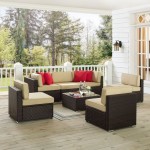 Sea Island 7Pc Outdoor Wicker Sofa Set Sand