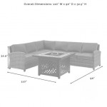 Bradenton 5Pc Outdoor Wicker Sectional Set W/Fire Table Navy, KO70158-NV