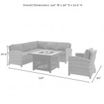 Bradenton 5Pc Outdoor Wicker Sectional Set W/Fire Table Sand, KO70159-SA