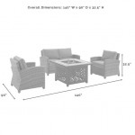 Bradenton 4Pc Outdoor Wicker Conversation Set W/Fire Table Sand