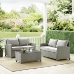 Bradenton 3Pc Outdoor Wicker Conversation Set (Coffee Table & 2 Loveseats)