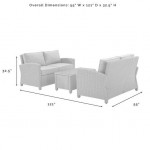 Bradenton 3Pc Outdoor Wicker Conversation Set (Coffee Table & 2 Loveseats)