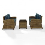 Bradenton 3Pc Outdoor Wicker Conversation Set- Coffee Table, 2 Loveseats