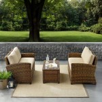 Bradenton 3Pc Outdoor Wicker Conversation Set - Coffee Table & 2 Loveseats