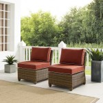 Bradenton 2Pc Outdoor Wicker Chair Set Sangria