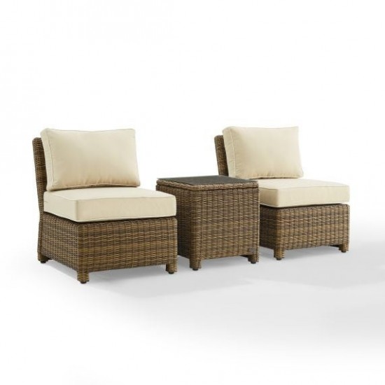 Bradenton 3Pc Outdoor Wicker Chair Set Sand