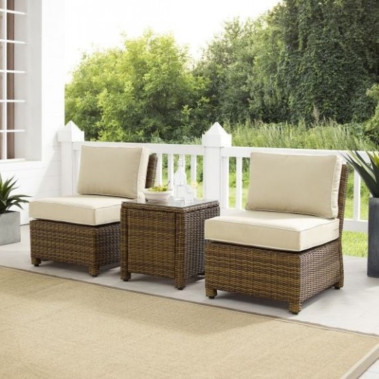 Bradenton 3Pc Outdoor Wicker Chair Set Sand