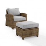 Bradenton 2Pc Outdoor Wicker Armchair Set (Armchair, Ottoman)