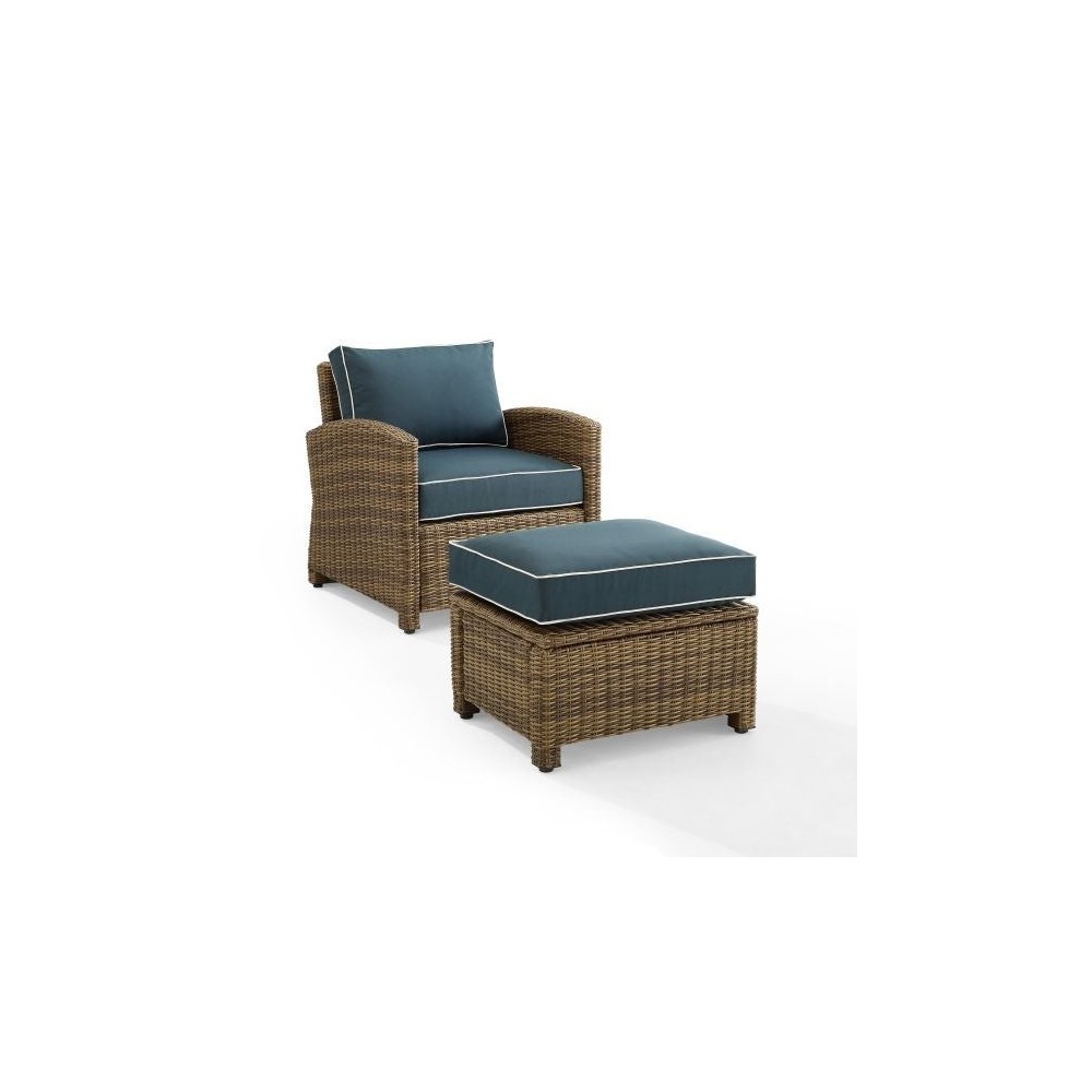 Bradenton 2Pc Outdoor Wicker Armchair Set - Armchair, Ottoman Bradenton 2Pc Outdoor Wicker Armchair Set - Armchair, Ottoman