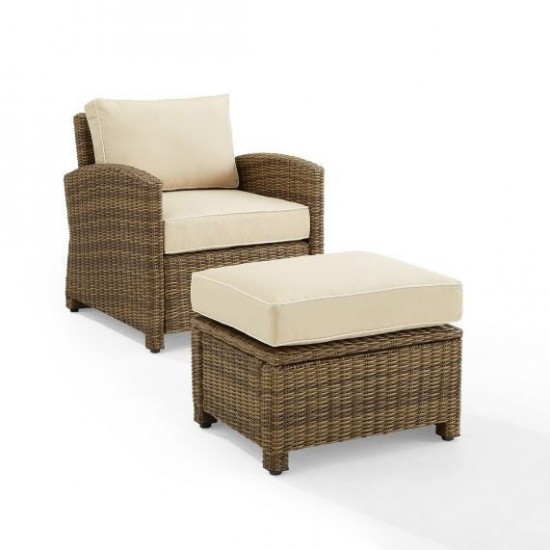 Bradenton 2Pc Outdoor Wicker Armchair Set (Armchair & Ottoman)