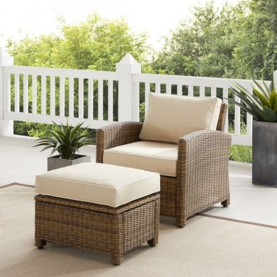 Bradenton 2Pc Outdoor Wicker Armchair Set (Armchair & Ottoman)