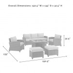 Bradenton 6Pc Outdoor Wicker Sofa Set W/Fire Table Sangria
