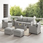 Bradenton 7Pc Outdoor Wicker Sofa Set Gray/Gray