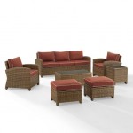 Bradenton 7Pc Outdoor Wicker Sofa Set Sangria