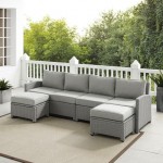 Bradenton 4Pc Outdoor Wicker Sectional Set Gray, KO70187GY-GY