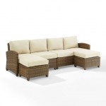 Bradenton 4Pc Outdoor Wicker Sectional Set Sand, KO70187WB-SA