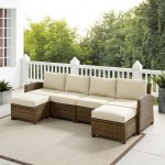 Bradenton 4Pc Outdoor Wicker Sectional Set Sand, KO70187WB-SA