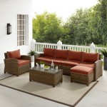 Bradenton 5Pc Outdoor Wicker Sectional Set Sangria, KO70188WB-SG