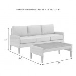 Capella Outdoor Wicker 2Pc Sofa Set Creme/Brown - Sofa & Coffee Table