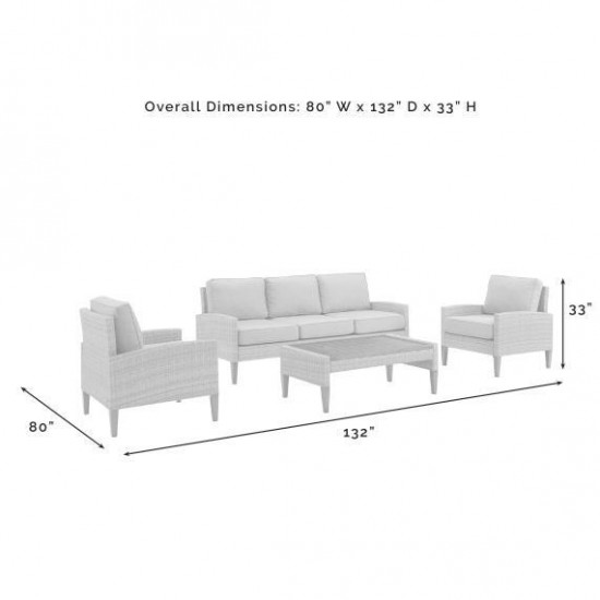 Capella Outdoor Wicker 4Pc Sofa Set Gray