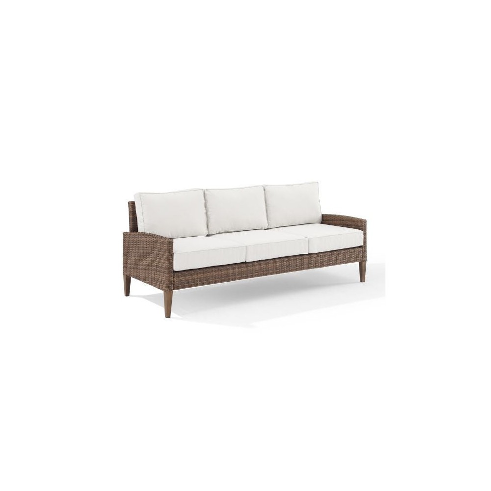 Capella Outdoor Wicker Sofa Creme/Brown