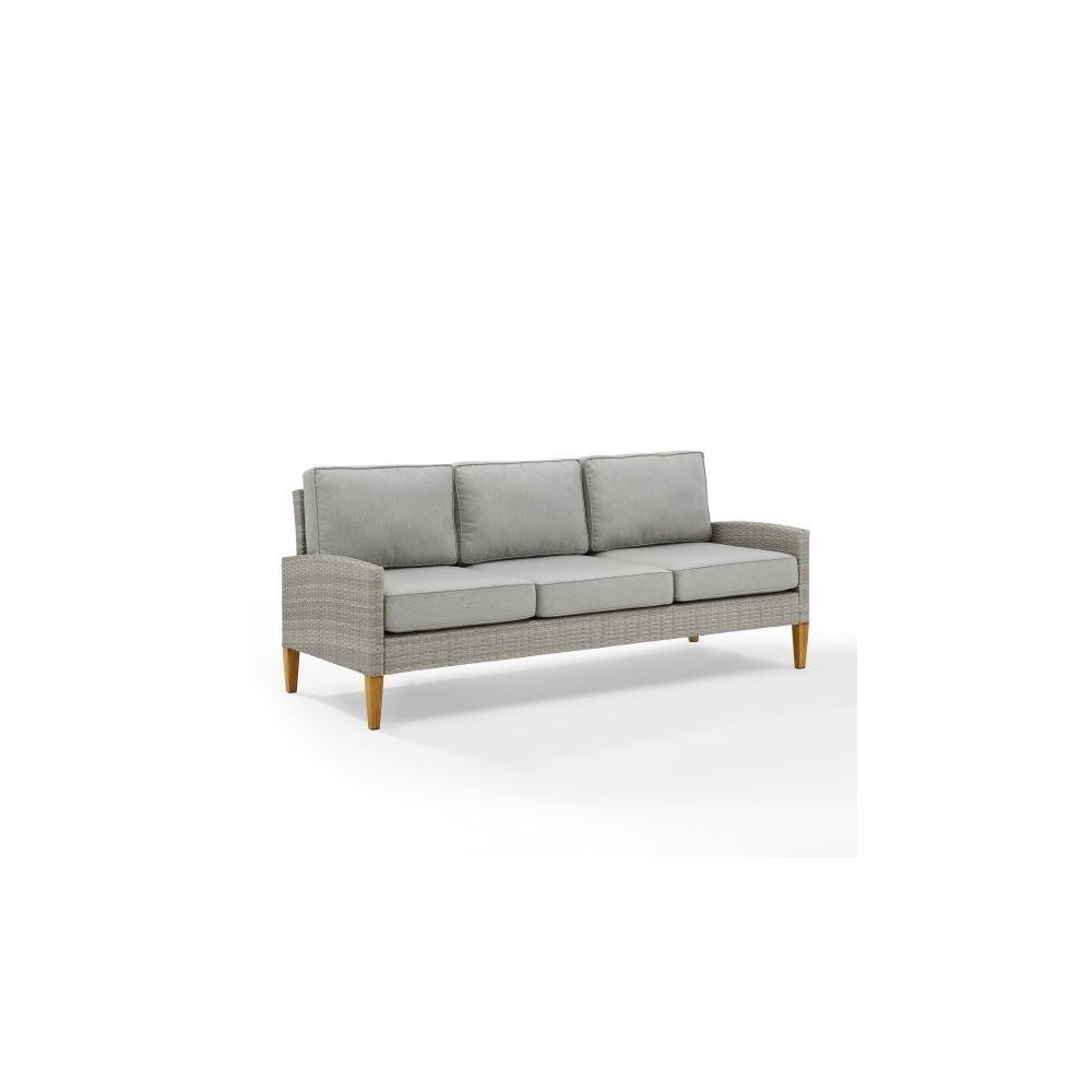 Capella Outdoor Wicker Sofa Gray/Acorn Capella Outdoor Wicker Sofa Gray/Acorn