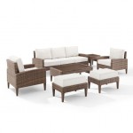 Capella 7Pc Outdoor Wicker Sofa Set Creme